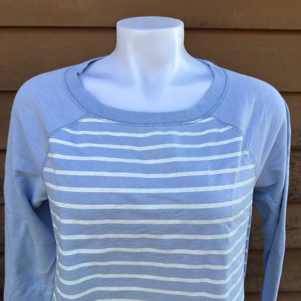 Sonoma Womens Striped Light Blue Long Sleeve Pullover Sweatshirt M - Picture 4 of 8